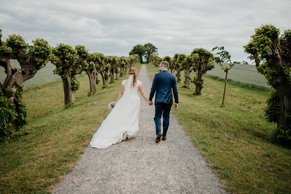 Brautpaar nach der Hochzeit auf Schloss Bothmer