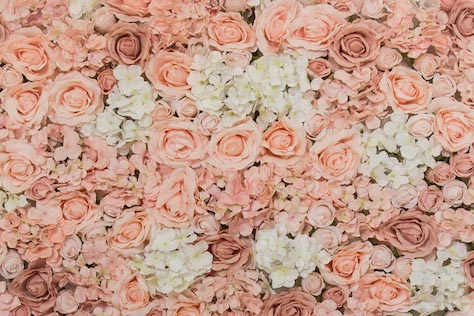 Blumenmuster einer Blumenwand in Hamburg